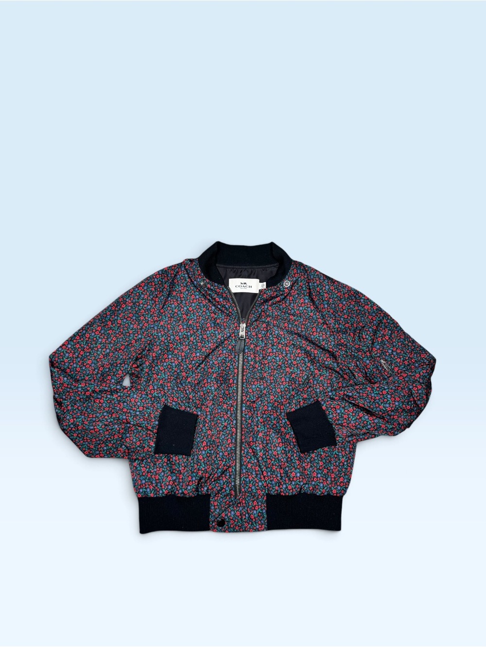 Coach Ditsy Floral Bomber Jacket w/ Hood F59774